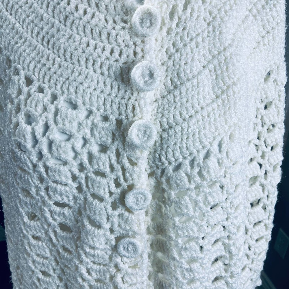 Vintage Boho 70s Crochet Poncho Cape - Picture 5 of 6